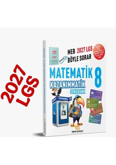 Sinan Kuzucu Yayınları 2027 8. Sınıf Kazanımmatik Matematik Soru Bankası