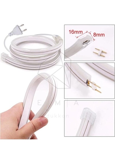 Kcl060 25 Metre Cob Şerit Neon 800 Lümen Led 220v Günışığı Ip65 Dış Mekan Uyumlu Beyaz