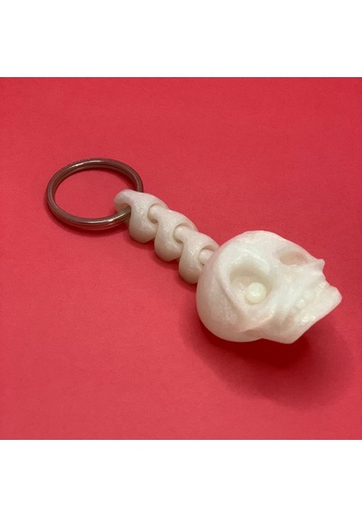 3d Kuru Kafa Anahtarlık - Beyaz