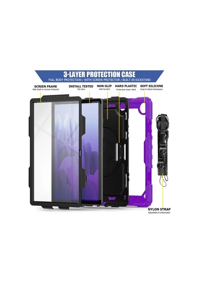 Gld-spt- Newface Samsung Uyumlu Galaxy T500 Tab A7 10.4 Kılıf Pars Tablet Kapak - Mor