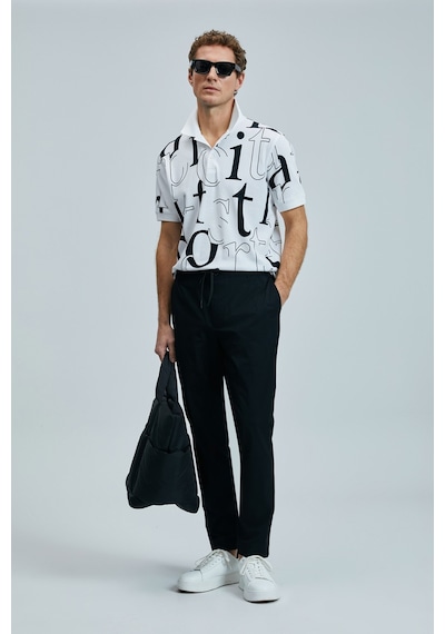 Lufian Erkek Dıamond Smart Polo T-shirt 111040219 Beyaz Beyaz