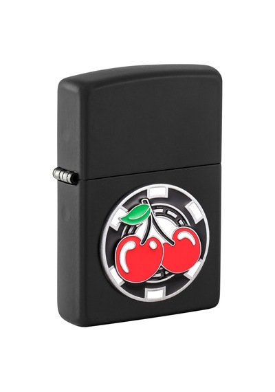 Zippo Cherries Poker Chip Emblem Dizayn Çakmak Siyah