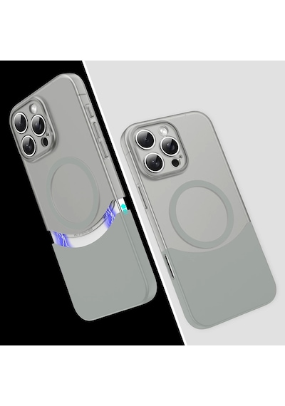 Apple Uyumlu iPhone 16 Pro Max Kılıf Magsafe Şarj Kartlıklı Mıknatıslı Duble 1.7mm Kapak Kart Bölmeli Laciv