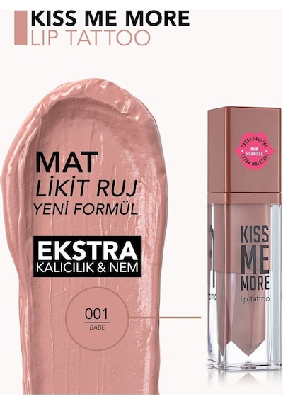 Flormar Uzun Süre Kalıcı Mat Ruj - Kiss Me More-001 BABE-8682536040624