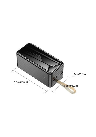 80000mah Powerbank Fast Charge Hızlı Şarj Özellikli 4 Usb Çıkışlı Led Işıklı Pd Taşınabilir Şarj Kırmızı