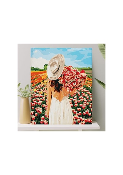 Sayılarla Boyama Tuval Seti, Fırça Ve Boya Dahil, Kasnaklı 40x50 Cm