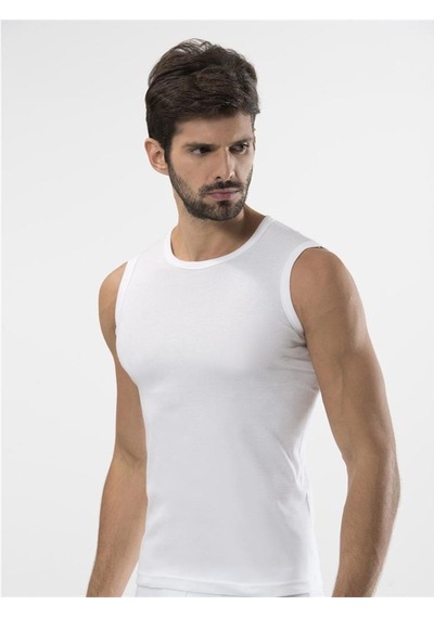 Türen 134 Spor O Yaka Erkek Atlet İkili Paket-beyaz Beyaz
