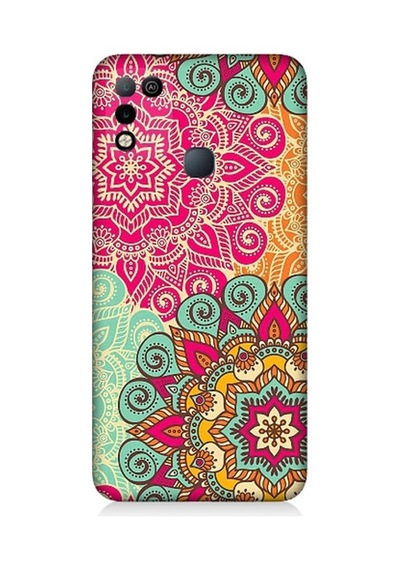 İnfinix Hot 10 Play Uyumlu Tribal Mandala Çiçek Desenli Silikon Kılıf