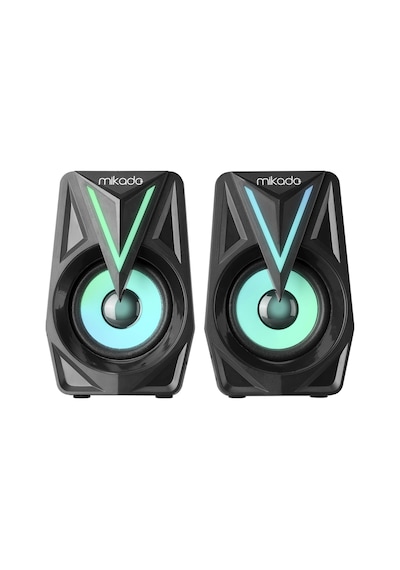 Mıkado Md-s23 Glare, 6w, 1+1, Masaüstü, Rgb Aydınlatma, Usb, Siyah Kasa, Speaker