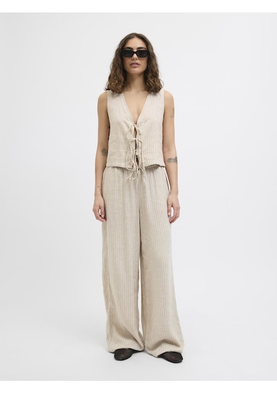 Jack & Jones Kadın Keten Karışımlı Pantolon - Breeze - 12269769 - 1 Feather Gray