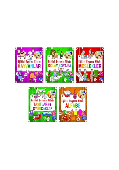 Eğitici Boyama Kitabı Serisi 5 Kitap(3.Set) / 3+ Yaş – Okul Önces