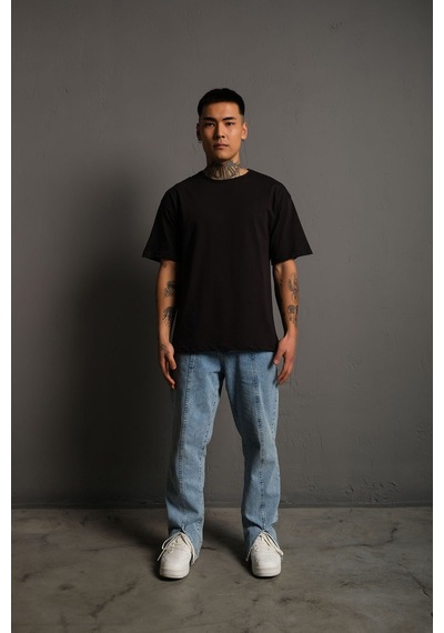 Technomonkey Oversize Siyah Baskısız Unisex Tişört