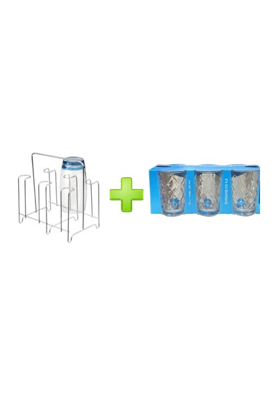 CAM 6 LI SU,MEŞRUBAT BARDAĞI VE TEZGAH ÜSTÜ BARDAK KURUTMALIK SET