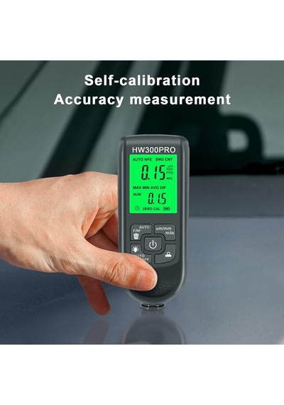 Spactz Dijital Arka Lcd Film Kalınlığı Ölçer Araba Boya Kalınlığı Test Cihazı Kaplama Kalınlığı Ölçer Ölçüm Aracı Siyah