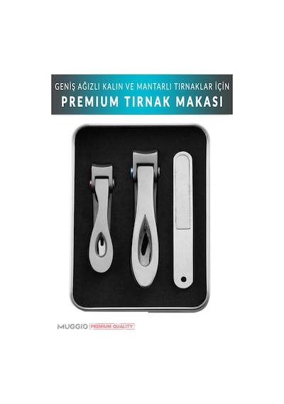 Muggio Ultra Geniş Ağızlı Tırnak Makası Seti 3 Parça Kalın Ve  Tırnaklar İçin
