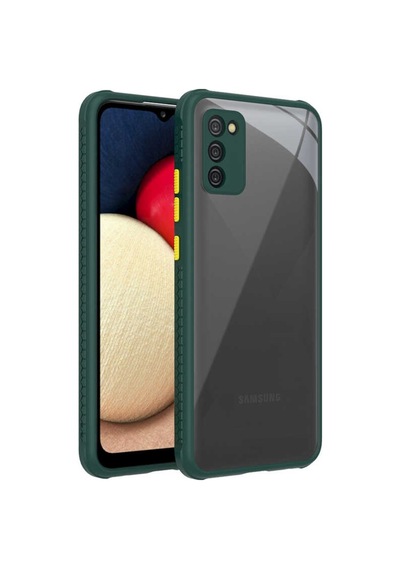 Samsung Galaxy Uyumlu A02S Kılıf Kenar Renkli Sararmaz Şeffaf Kapak