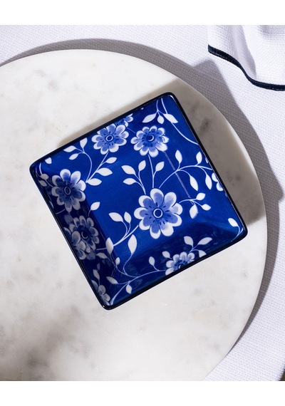 Madame Coco Reve Bleu Vista Kare Tabak - 12 Cm - Mavi/beyaz 8684427225912 Çok Renkli