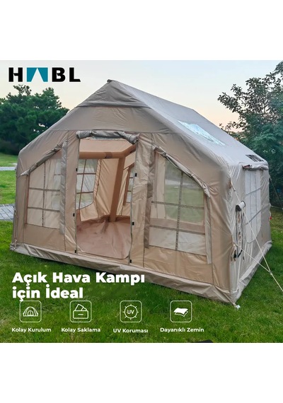 Habl 8 Kişilik 8 m2 4 Mevsim Şişme Çadır 320x250x220 CM - Bej