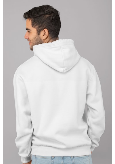 Nevermind Unisex Oversize Kapüşonlu Sweatshirt - Graffiti Yazı Baskılı Stre Beyaz