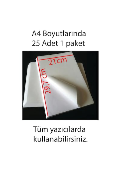 Lexroo Etiket Kağıdı A4 Yapışkanlı Sticker 6 x 6 CM