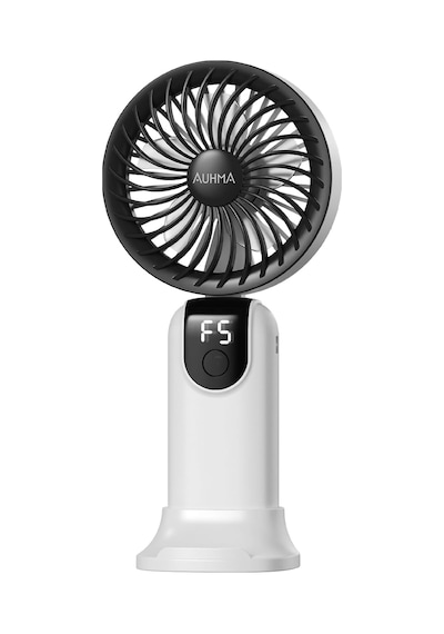 Ayrex Robeve Auhma Aufn19 5 Kademeli Güçlü El Fanı Mini Fan Şarjlı Taşınabilir Mini Vantilatör, Dijital Ekr