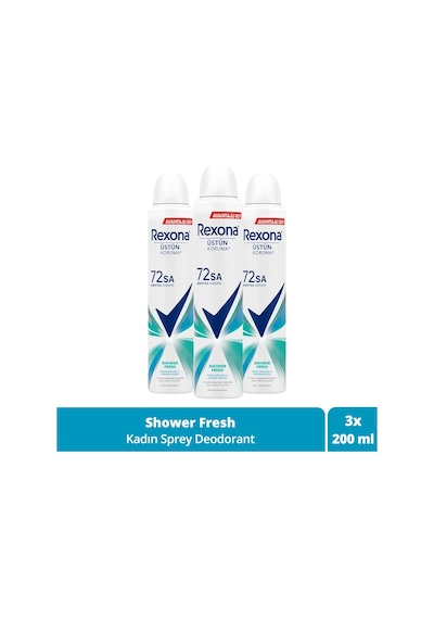 Rexona Shower Fresh 72 Saat Kadın Sprey Deodorant 3 x 200 ML