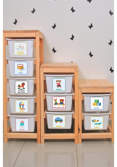 MSticker Eğlenceli Büyük Renkli Oyuncak Kutusu Sticker-organizer Etiket-renkli Baskılı 20 Parça