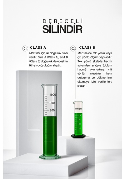 Mezür 100 Ml A Sınıfı Uzun Form Hexagonal Cam Taban