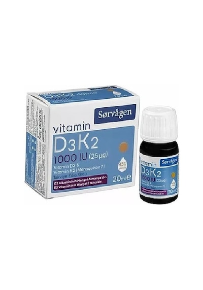 Sorvagen Vitamin D3k2 İçeren Takviye Edici Gıda 20ml Damla