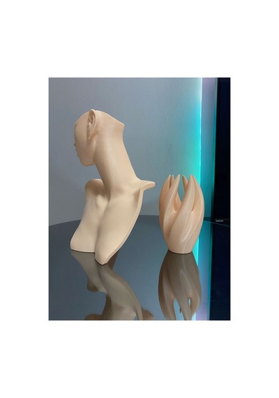 21cm 2'li Set Ten Renk Dekoratif Takı Organizer Mankeni Standı Set Şık Makyaj Mücevher Kolye Sergi Ten Rengi