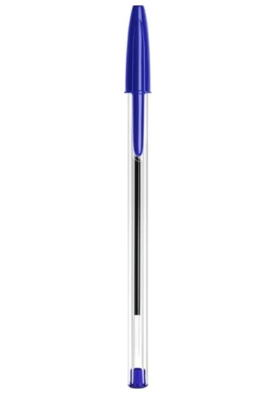 Bıc Cristal Orijinal Tükenmez Kalem, Orta Uçlu 1,00 Mm , Altıgen Şaft Ve Uygun Kapaklı - Mavi, Her Biri 10 Adet Karton Kutu ---