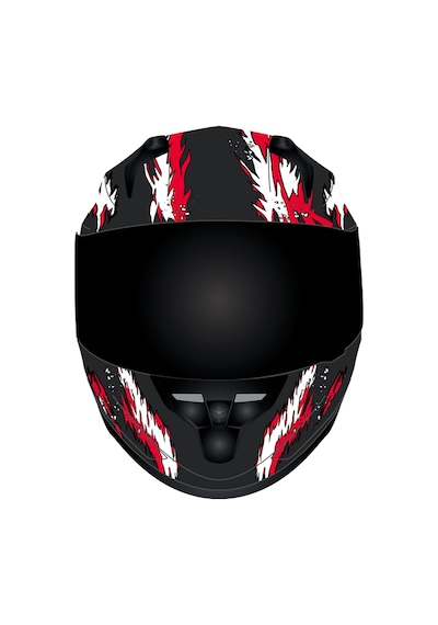 Shıro 5059 Kask Ff-667 Blaster Demon L Gözlüklü Siyah - Kırmızı