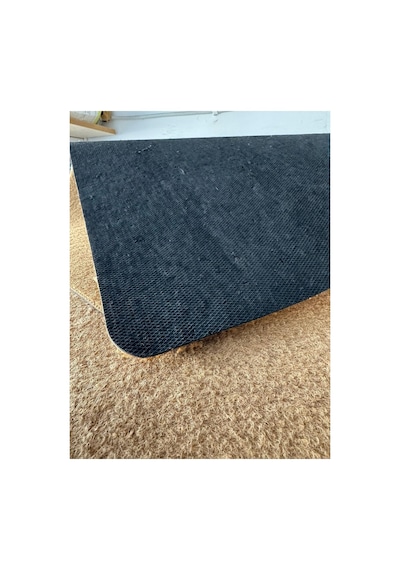 Eldione Kaymaz Tabanlı Baskılı Şık Kapı Önü Paspası 45x70 Cm Coco Hasır Görünümlü Velür Dans Eden Çift Desenli Paspas Bej
