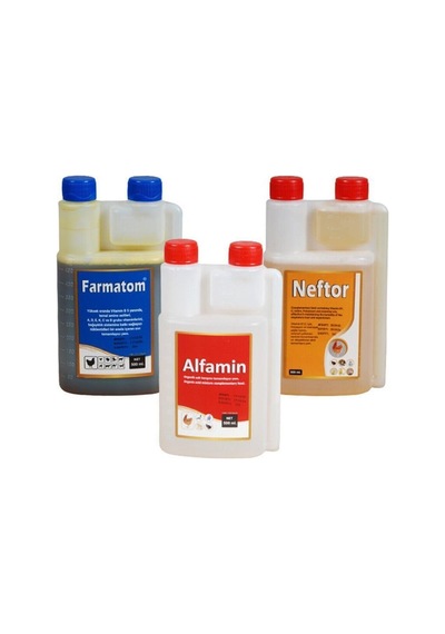 3'lü Set Farmatom Vitamin 500 Ml - Neftor Hırıltı 500 Ml - Alfamin 500 Ml
