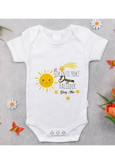 Bitmeyenkartus Bk Kids Isimli Sıkıntı Yok Dayım Halleder Tasarımlı Bebek Body Zı Çok Renkli