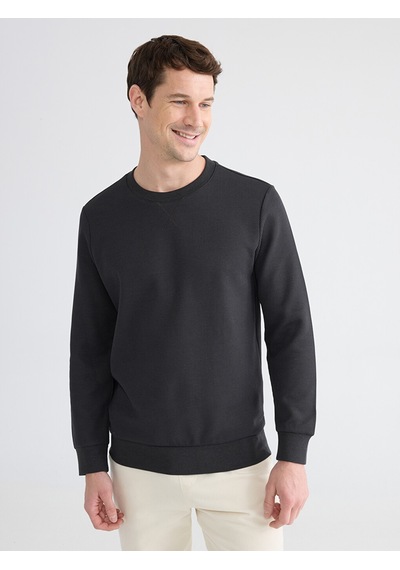 Lcwaıkıkı Classic Antrasit Bisiklet Yaka Erkek Sweatshirt