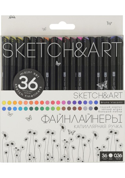 36-0020 Sketch&art Siyah Seri 0,36 Mm İnce Uç Kalem. 36 Renk Antrasit