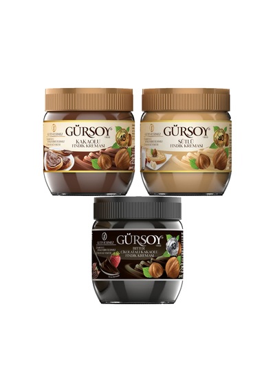 Gürsoy Sütlü Fındık Kreması 400 Gr & Kakaolu Fındık Kreması 400 Gr & Bitter Kakaolu Fındık Kreması 400 Gr 64818005