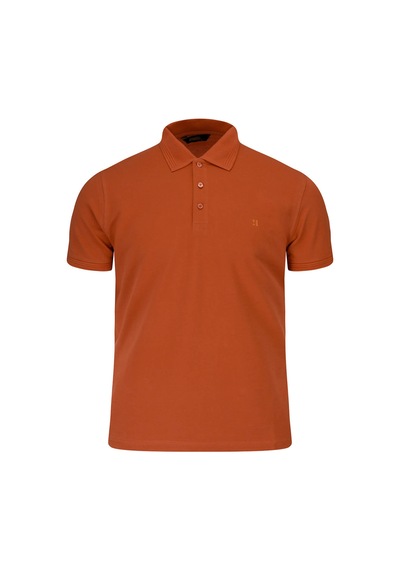 Hatemoğlu Turuncu Regular Fit Polo Yaka 100% Pamuk Tişört Turuncu - Beyaz