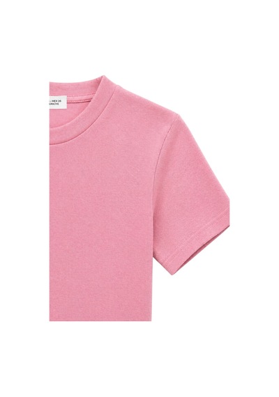 Mixray 2100 Kadın Slim Fit Bisiklet Yaka Soft Basic T-shirt Pembe