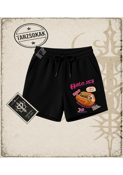 Tarzsokak Gotik & Grunge Streetwear Halo Xcs Hot Dog Unisex Unisex Şort Siyah