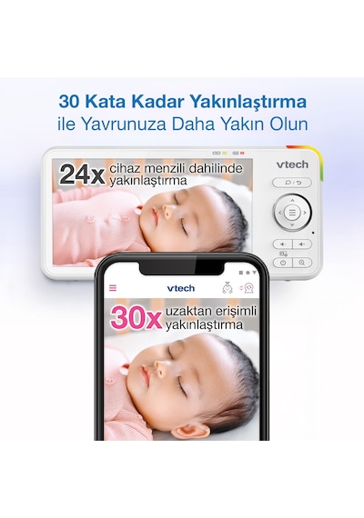Vtech Uyarlanabilir Gece Lambalı 5 Wi-fi Görüntülü Bebek Monitörü - Rm5756hd