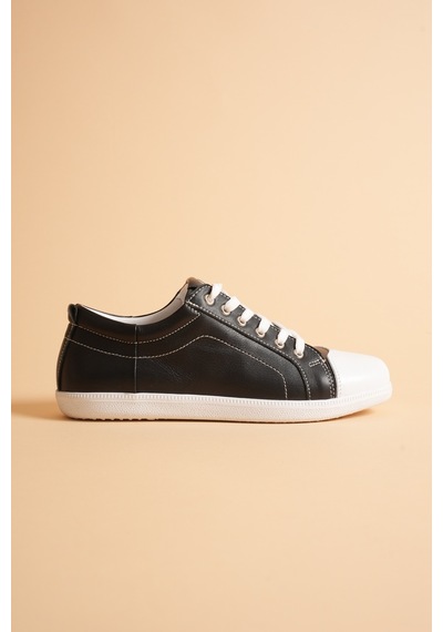 Analin Shoes Kadın Hakiki Deri Casual Spor Ayakkabı Siyah