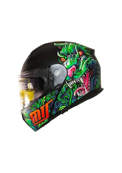 Mts 966 V2 Drago Çene Açılır Kask Siyah - Yeşil