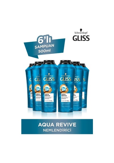 Aqua Revive Hyaluron Ve Deniz Yosunu Içeren Nemlendirici Şampuan 500 Ml X 6