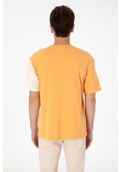 U.S. Polo Assn. Erkek Comfort Fit Bisiklet Yaka Turuncu Tişört 50306903-VR202