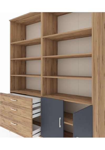 Hyperion Gardrop 9 Raflı 3 Çekmeceli 2 Kapaklı 176x44x221 Çam-antrasit/çam Antrasit/çam Hyperion Gardrop 9 Raflı 3 Çekmeceli 2 Kapaklı 176x44x221 Çam-antrasit/çam Antrasit/çam