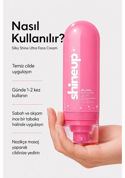 Tr Silky Shine Su Bazlı Yüz Kremi 50 Ml Yoğun Nemlendirici Aydınlatıcı Krem