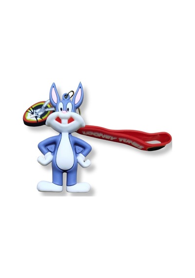 Bugs Bunny Premium 3d Figürlü Looney Tunes Yazılı Bilek Kayışlı Anahtarlık - 1 Adet
