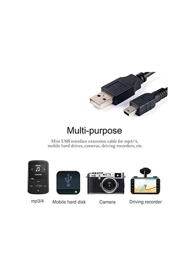 Mini USB To USB 2.0 Data & Şarj Kablosu 140 cm. Mini USB To USB 2.0 Data & Şarj Kablosu 140 cm.